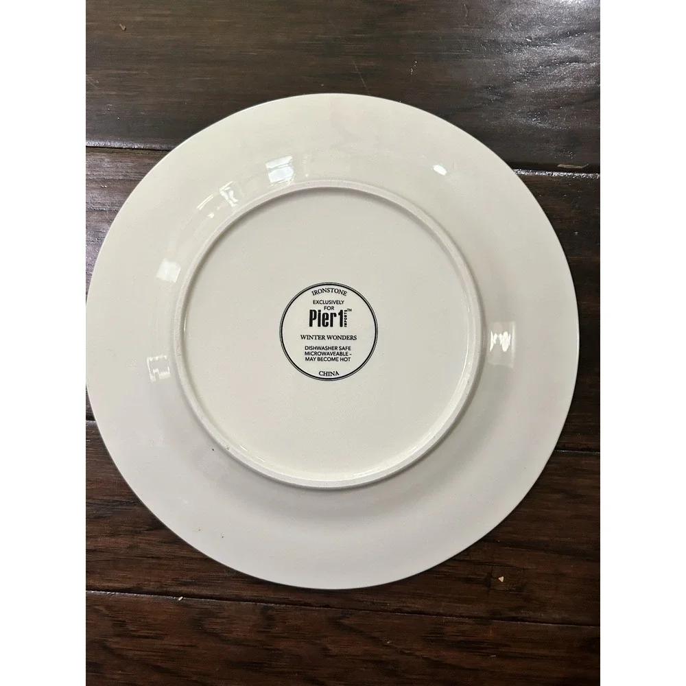 Pier 1 Winter Wonders Christmas Salad Dessert Plate 8.75